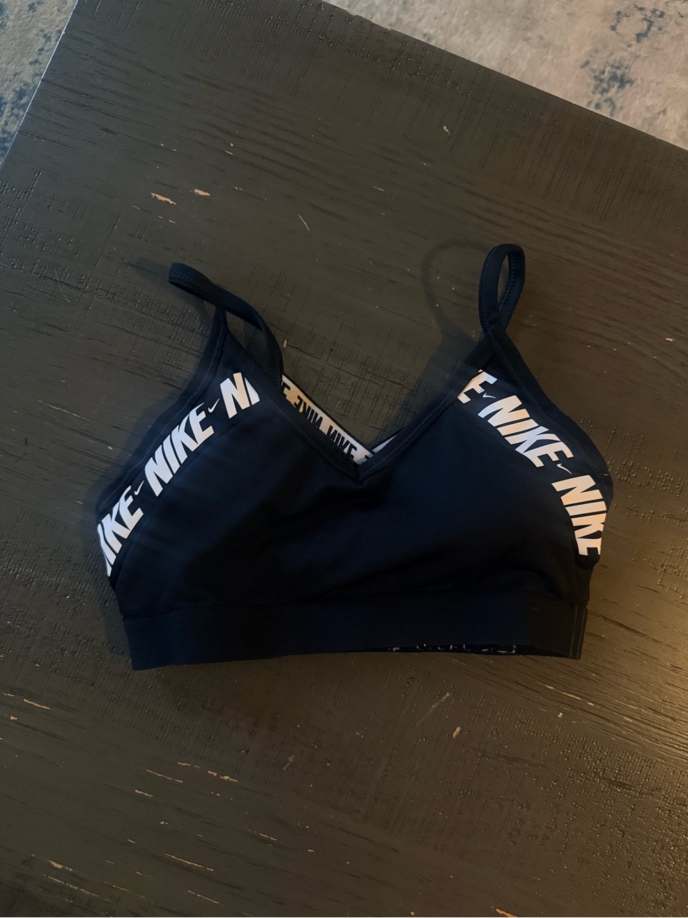 Nike Black Logo Trim Light Support Sports Bra